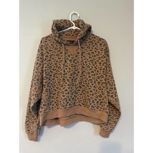 Abercrombie & Fitch Soft A&F Leopard Print Hoodie Sweatshirt